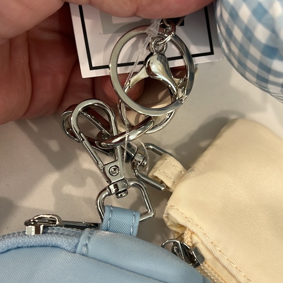 🎀Cute Blue Bow Double Wristlet Coin purse Keychain - Picture 14 of 16